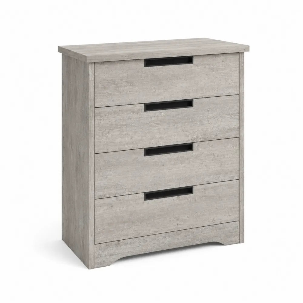 Kommode mit 4 Schubladen aus Holz in Grau