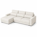 Ecksofa L-Form Stoff Cremeweiß