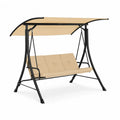 Gartenschaukel 3-Sitzer Stahl Polyester Beige