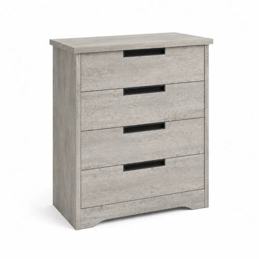 Kommode mit 4 Schubladen aus Holz in Grau