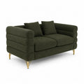 2-Sitzer Sofa Bouclé Stoff Dunkelgrün
