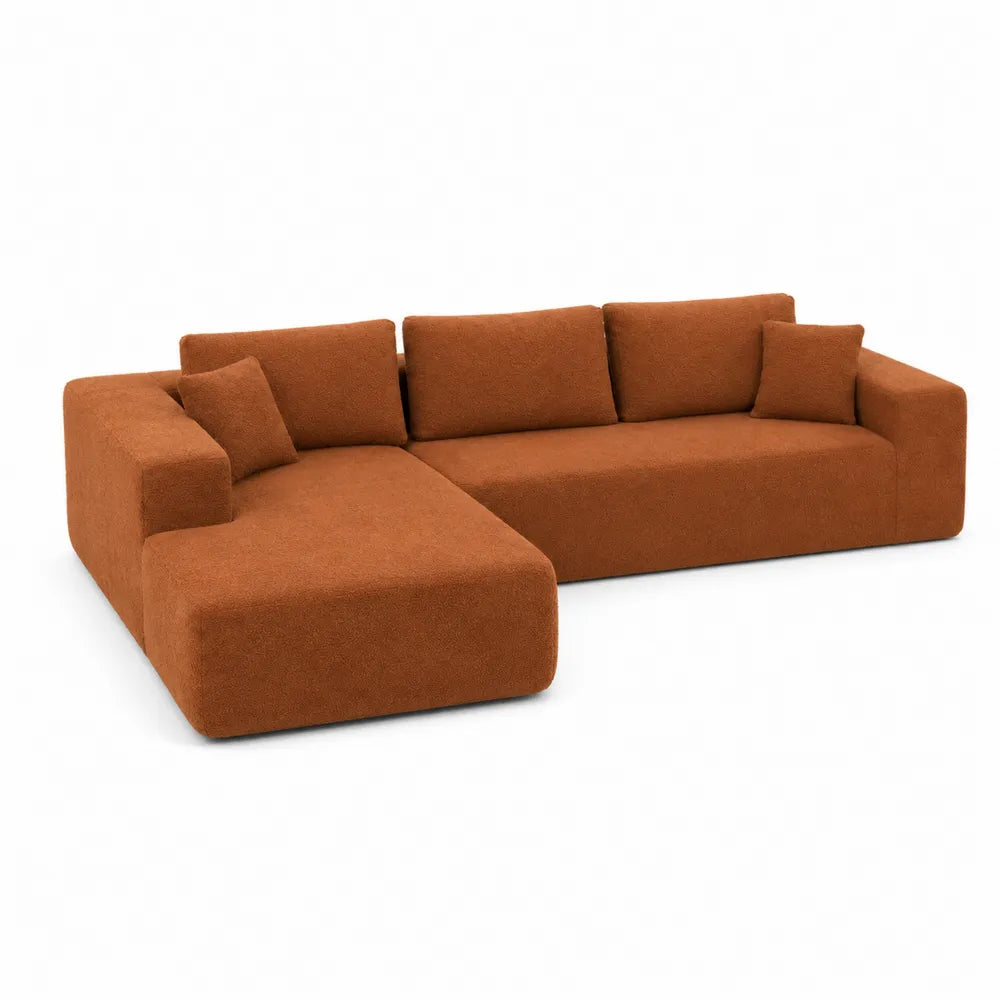 Ecksofa aus Polyestergewebe in Orange