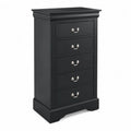 Schwarze Kommode mit 5 MDF-Schubladen 54x40x112cm