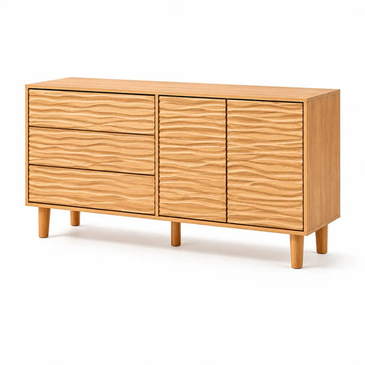 Sideboard aus Eichenholz mit Wellenstruktur 150x45x75cm